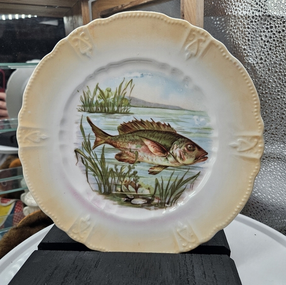 Antique fish plate germany 8" - Picture 1 of 2
